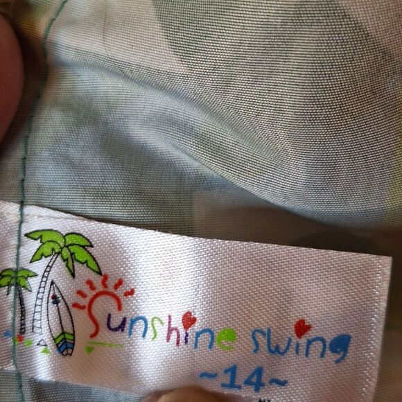 Sunshine Swing‎ Boys Size 14 Swim Board Shorts Mesh Drawstring Pull On Geometric - Picture 9 of 11
